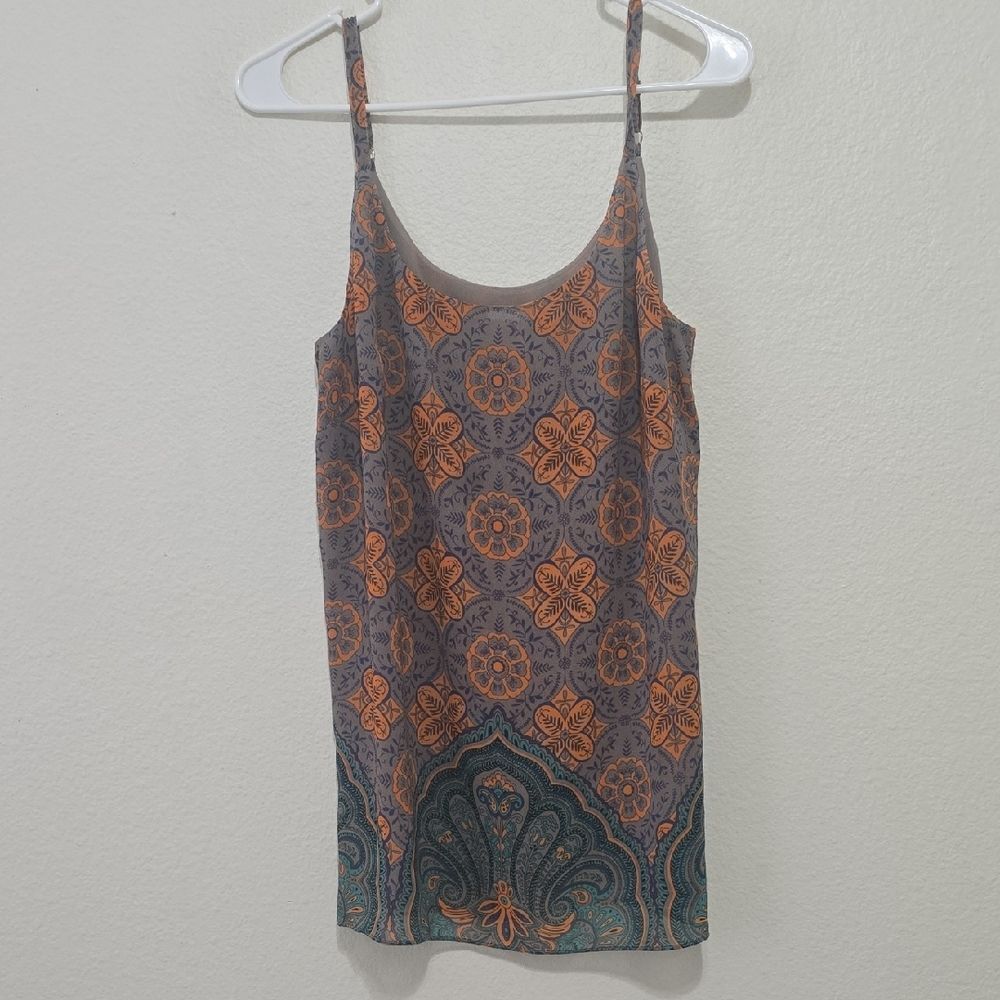 CAbi Orange and Gray Camisole Top S